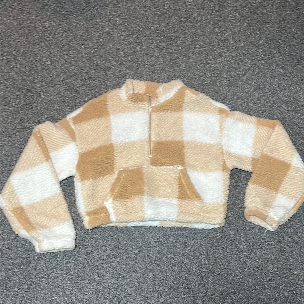 SHEIN Tan and Cream Cowl Neck Sweater